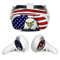 Cufflinks with American flag and eagle design on a white background