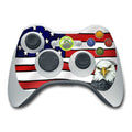 Gaming controller with American flag design and eagle illustration on a white background