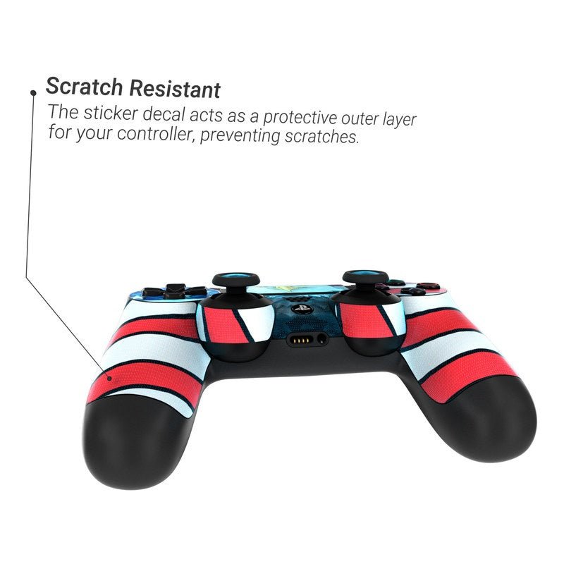 Gaming controller with a protective decal on a white background, highlighting scratch resistance.