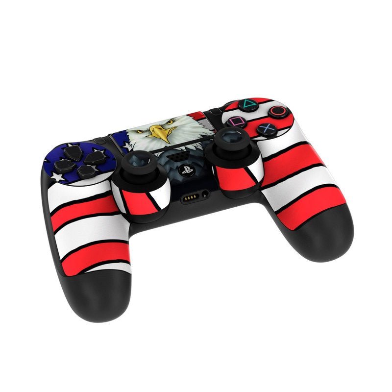 Gaming controller with American flag design on a white background