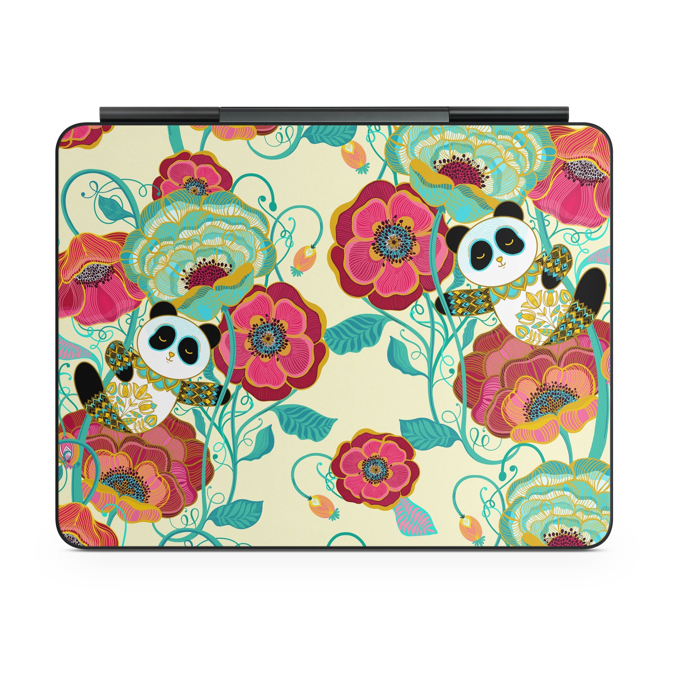 Panda Flowers - 适用于 iPad 的 Apple 妙控键盘皮肤
