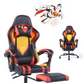 Gaming chair with superhero graphic in the corner