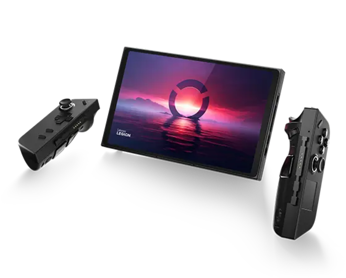 Gaming monitor with controller on a white background