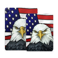 Phone case with American flag and bald eagle design on a white background