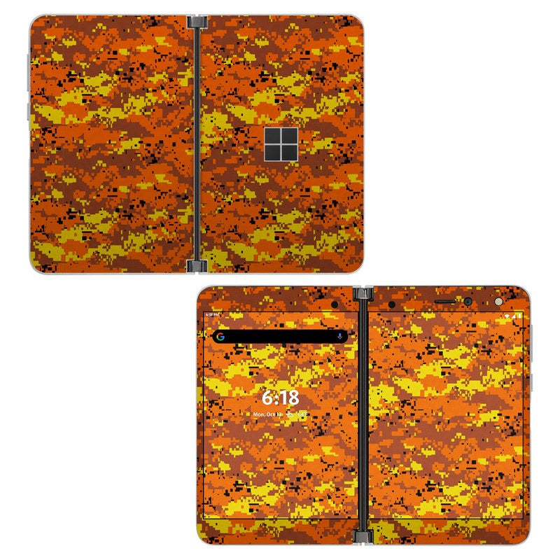 Digital Orange Camo - Microsoft Surface Duo Wrap