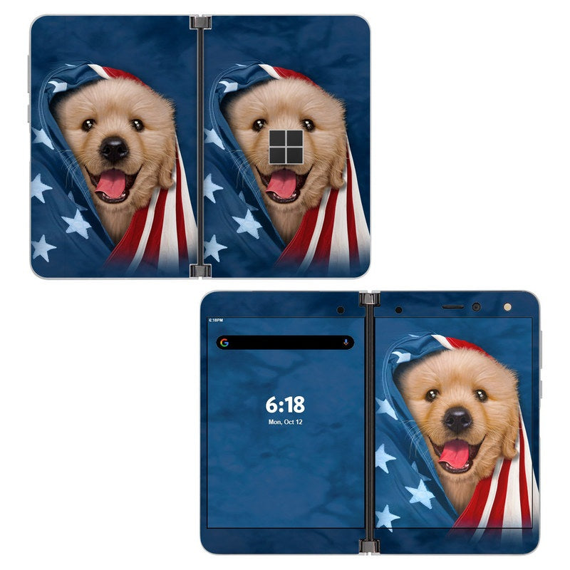 Patriotic Retriever - Microsoft Surface Duo Wrap