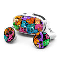 Colorful cat-themed gaming controller on a white background
