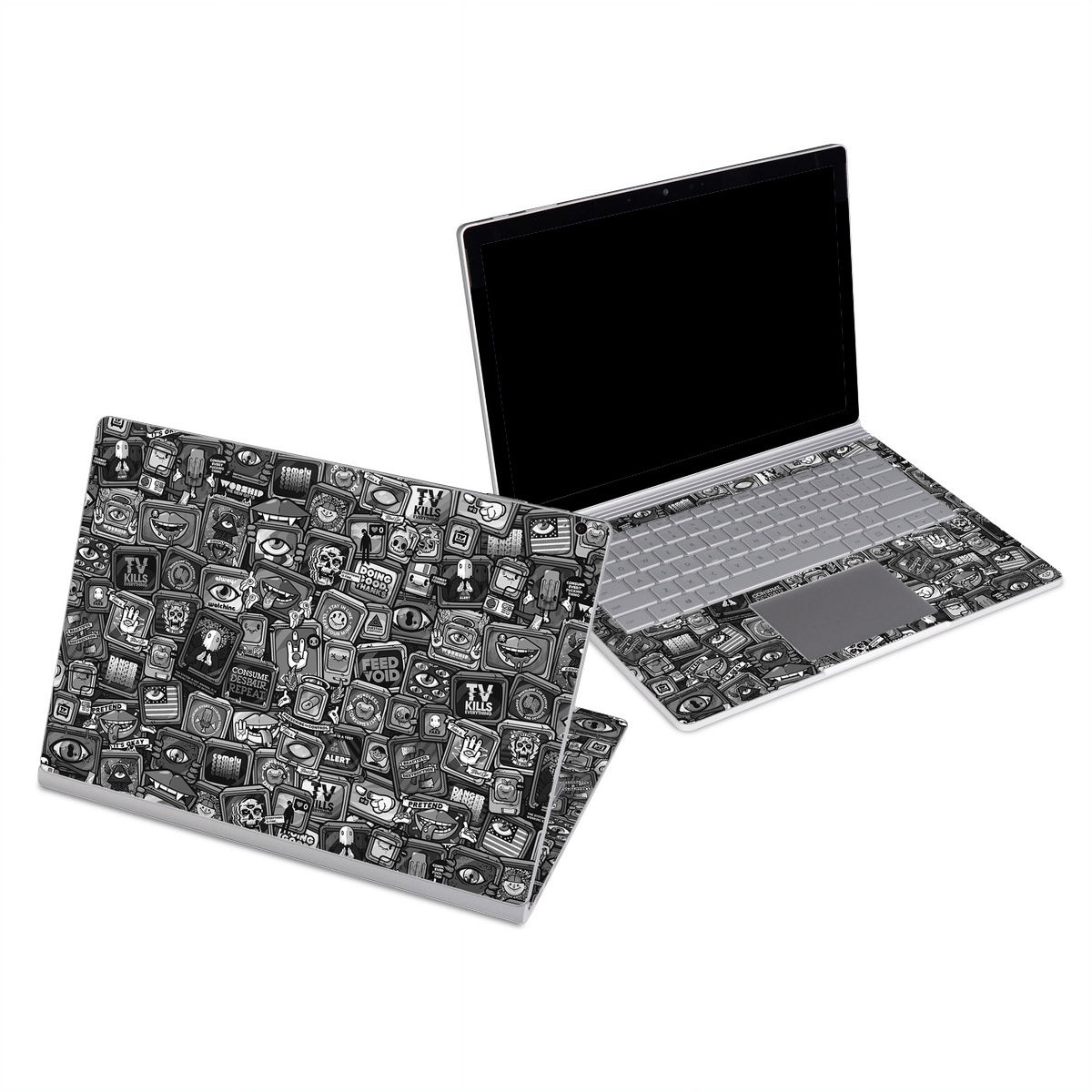 Distraction Tactic B&W - Microsoft Surface Book Wrap