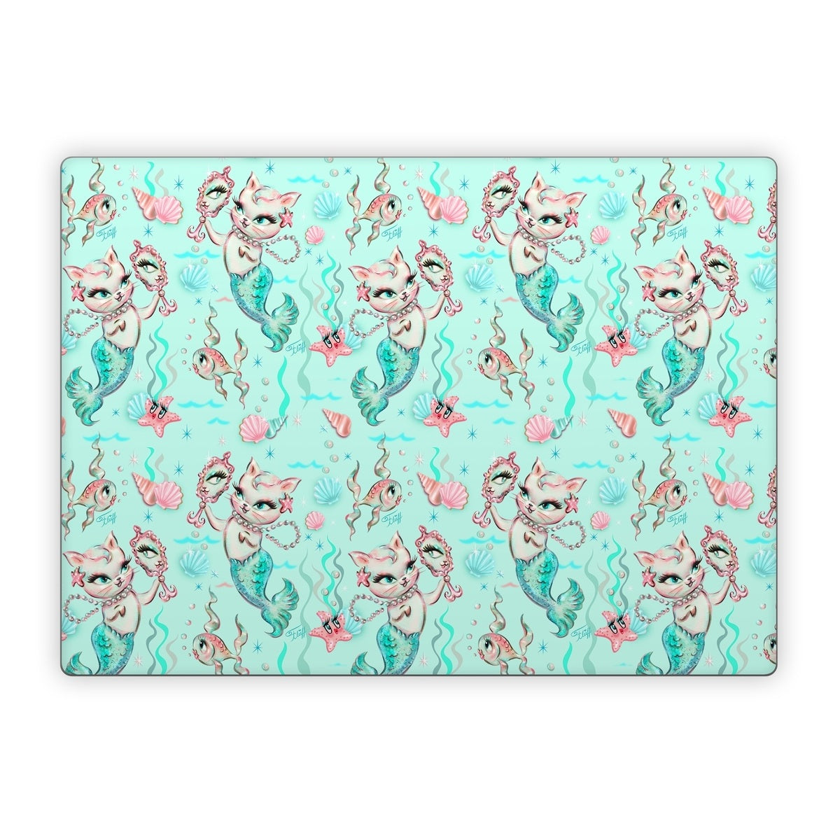 Merkittens with Pearls Aqua - Microsoft Surface Laptop Wrap