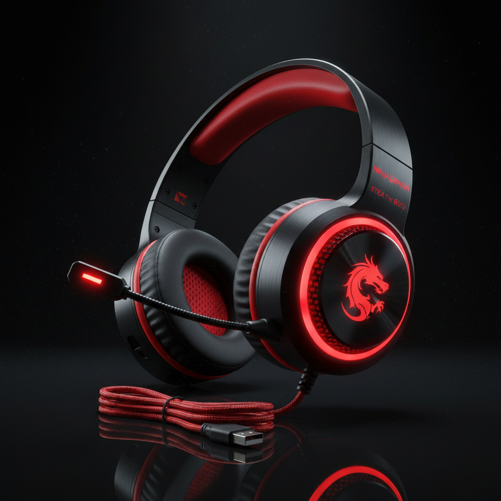 Ninja Dragon Stealth G21Z Red Gaming Headphone