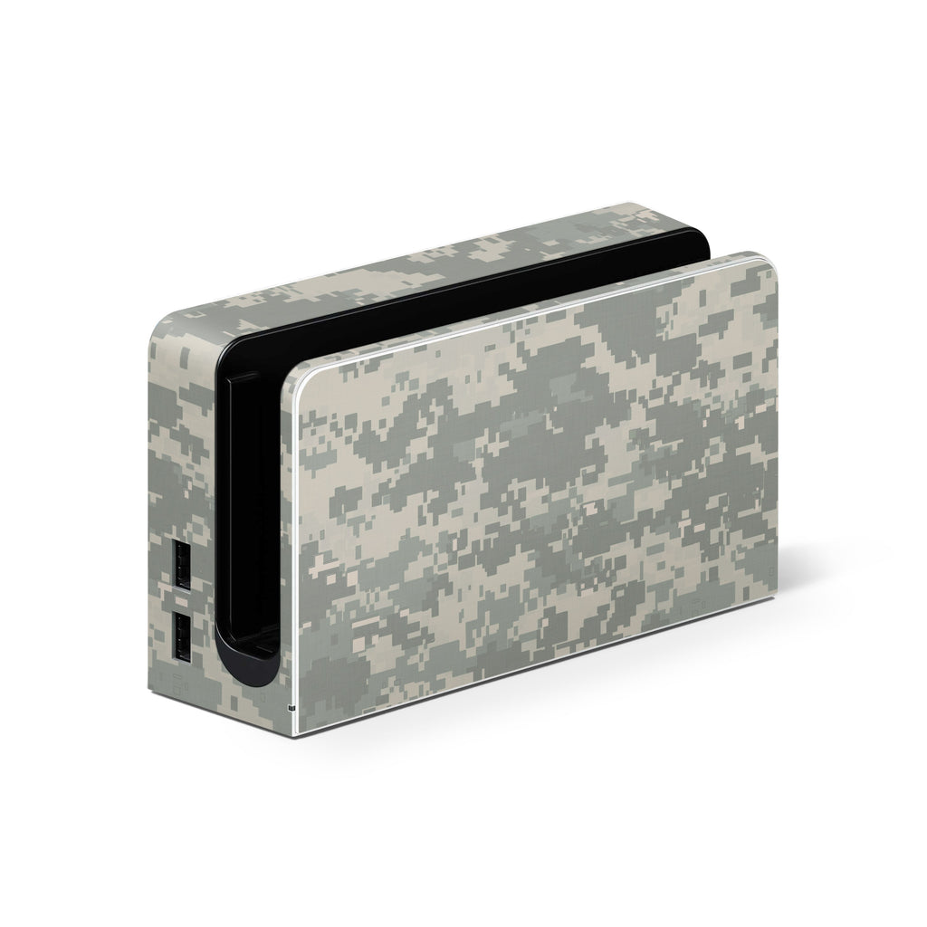 Camouflage-patterned electronic device on a white background