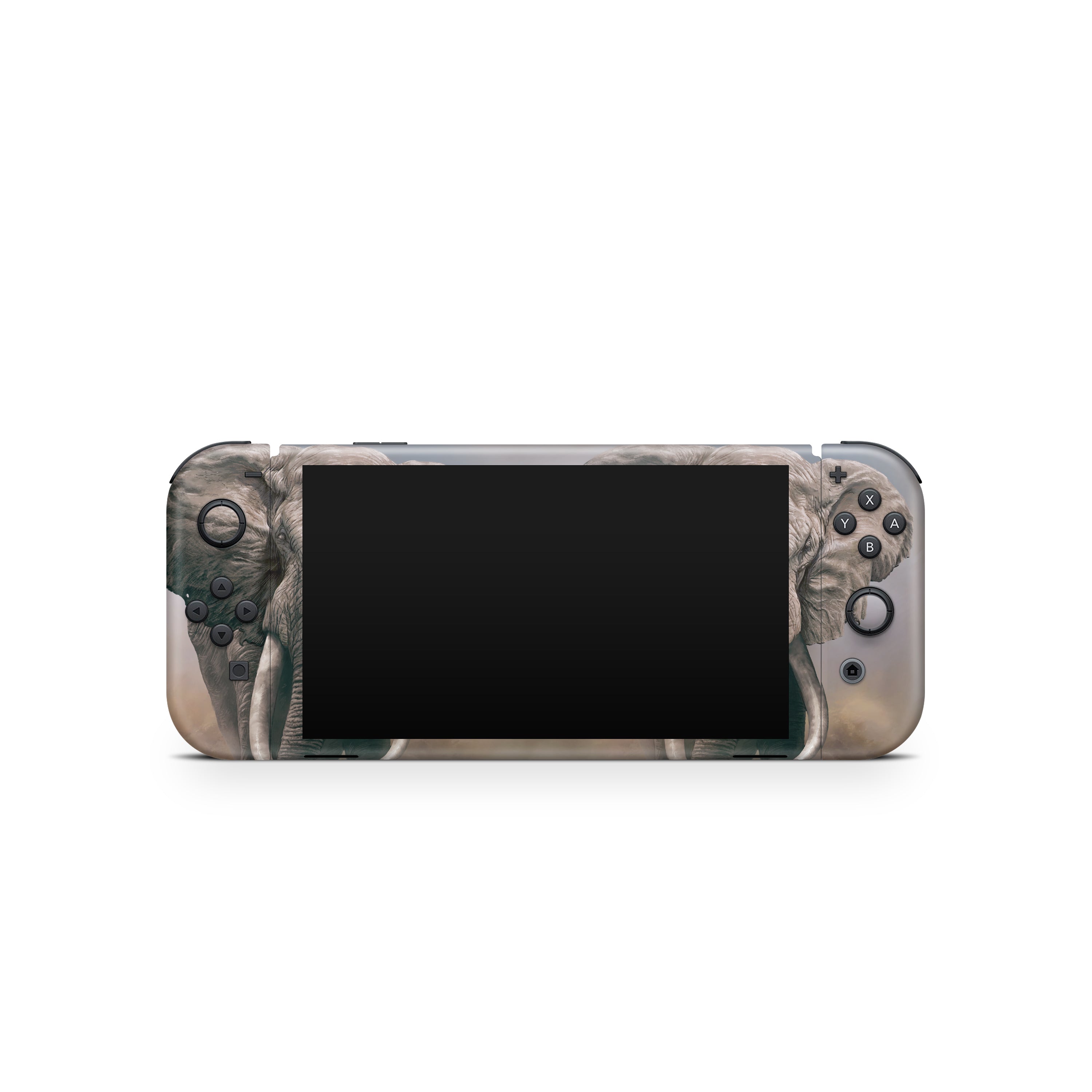 Gaming console with elephant design on a white background