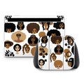 Phone case with diverse illustrations of women on a white background