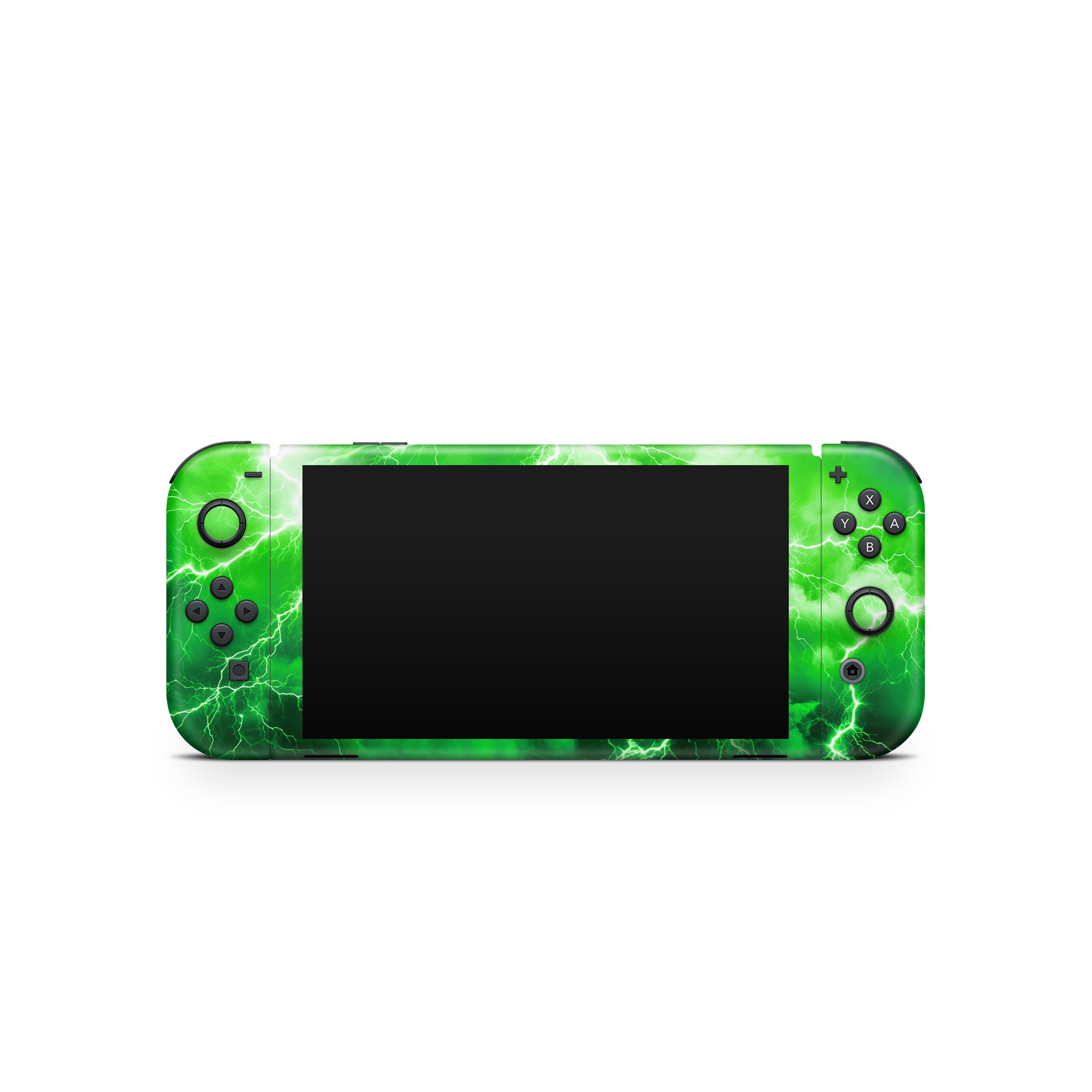 Green marbled gaming console skin on a white background
