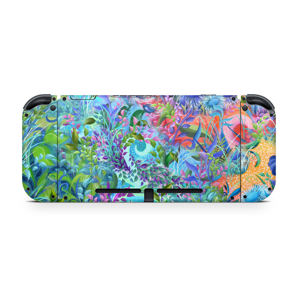 Colorful floral design on a gaming console controller
