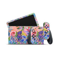 Gaming console with floral design on a white background