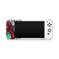 Gaming console with colorful design on a white background