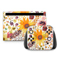 Gaming console with floral design on a white background