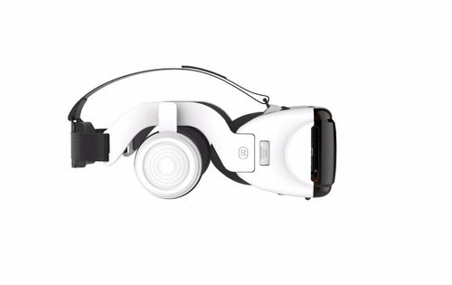White virtual reality headset on a white background