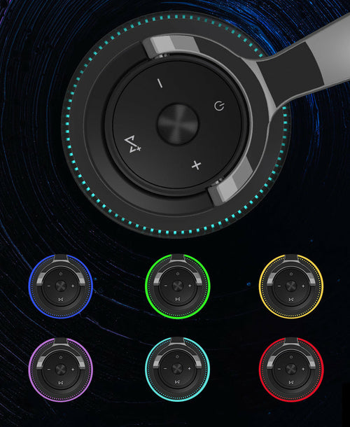 Control knob with color swatches on a dark background
