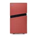 Red gaming console with PlayStation logo on a white background