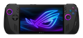 Gaming handheld device with ROG logo on screen