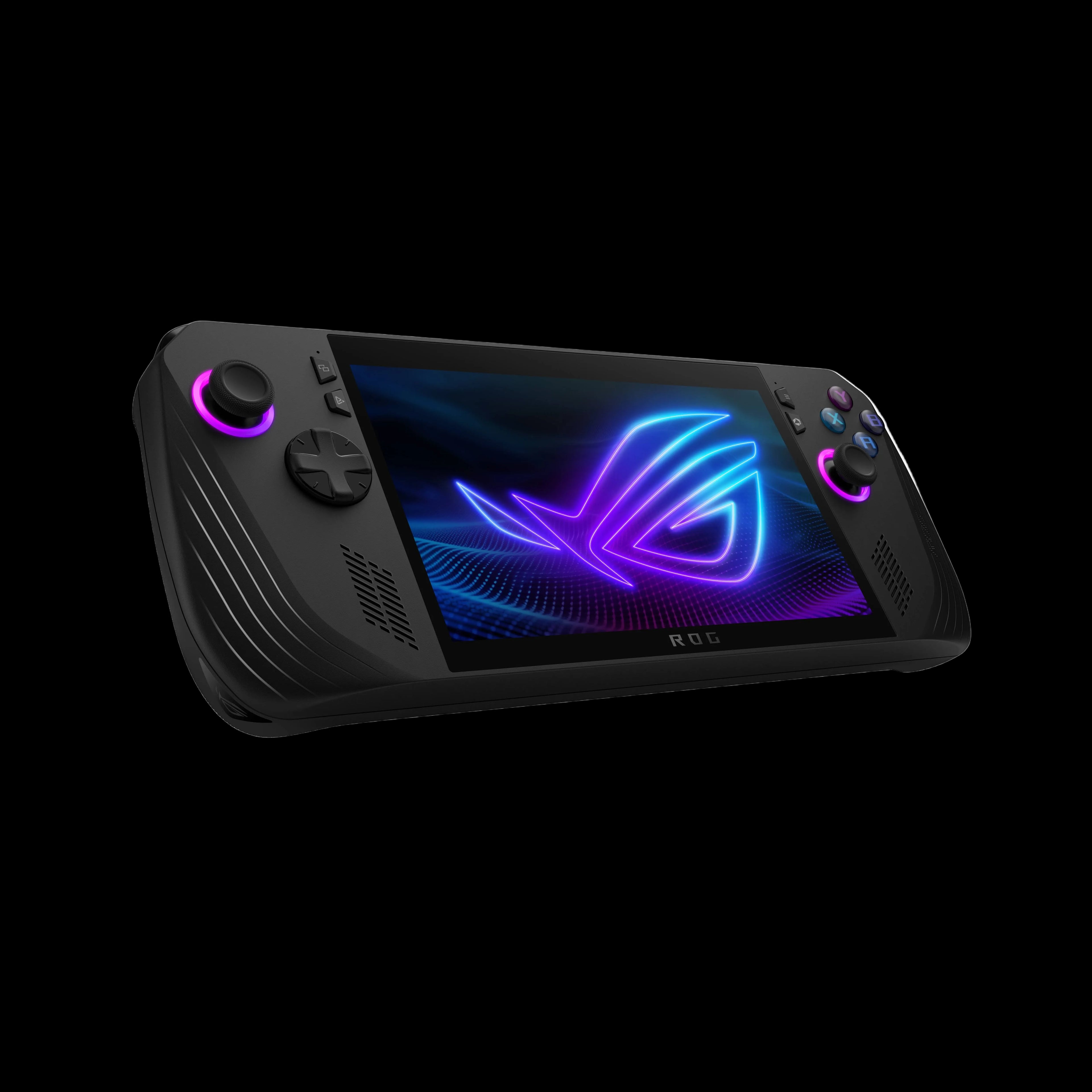 Gaming device with colorful display on a white background