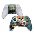 Gaming controller with a fox design on a white background