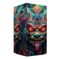 Colorful dragon design on a product packaging box