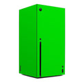 Green gaming console on a white background
