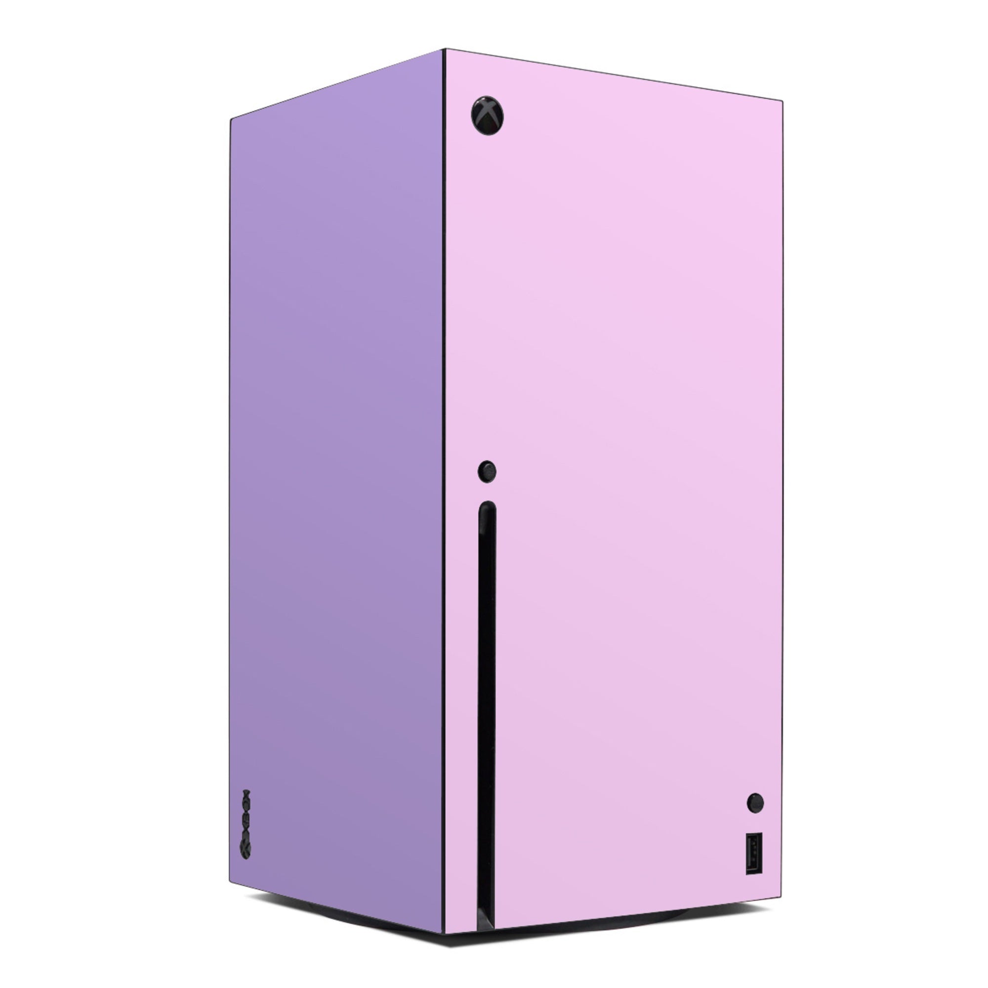 Purple gaming console on a white background