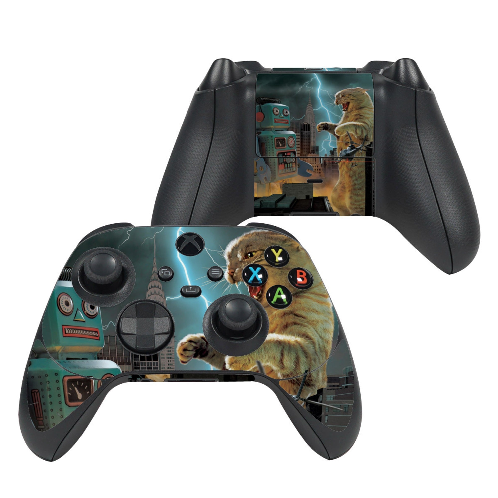 Gaming controller with a unique design on a white background