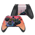 Gaming controller with colorful design on a white background