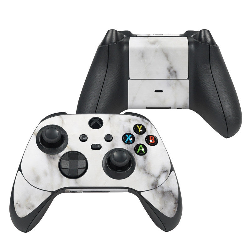 Gaming controllers with marble pattern on a white background